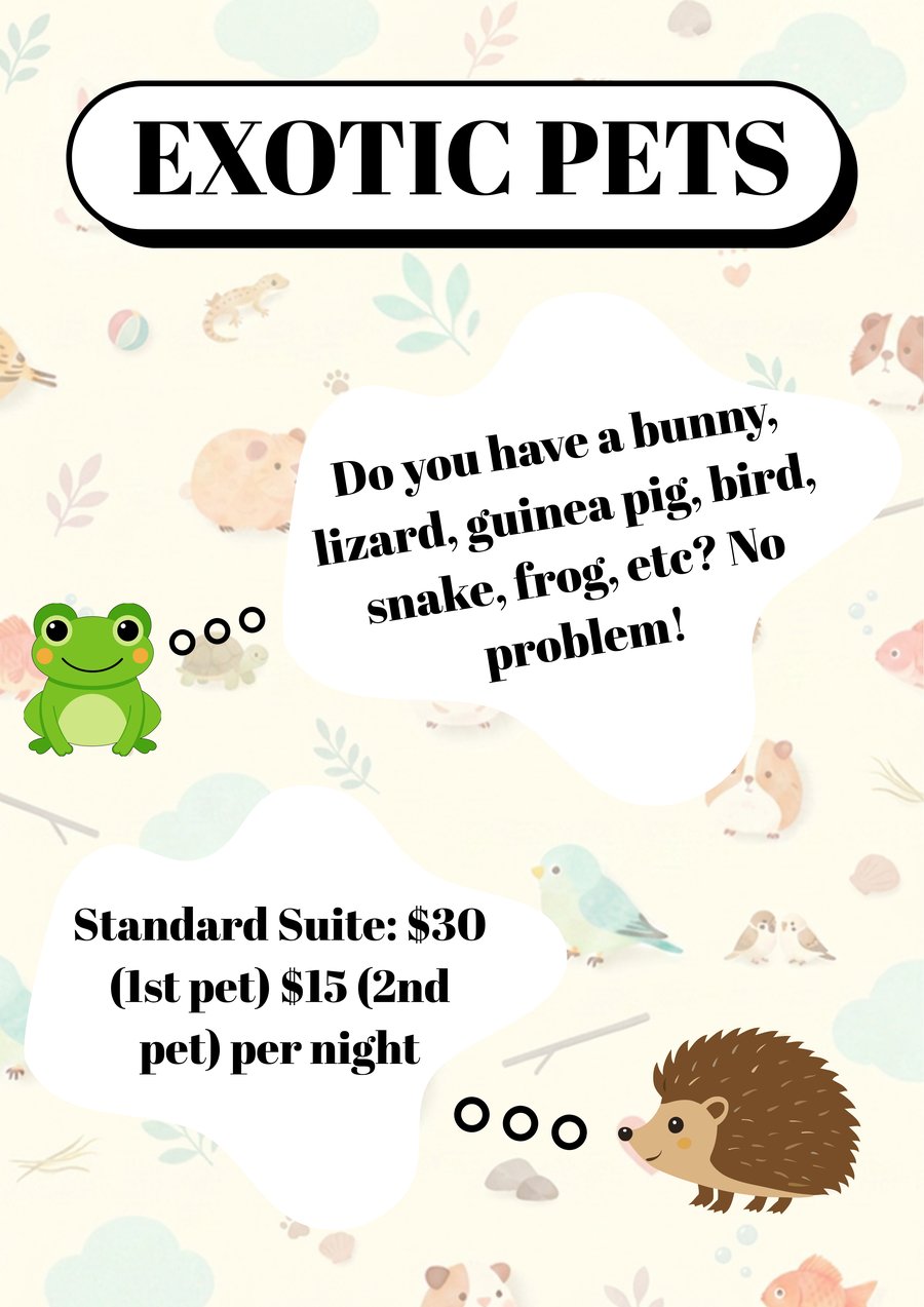 Exotic Pets Boarding Flyer